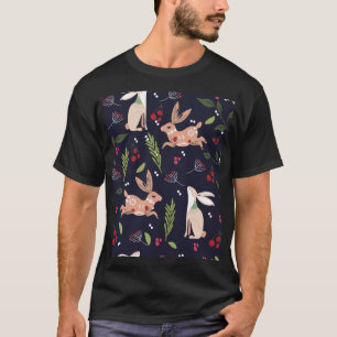 T-shirt Lapin d'art populaire scandinave