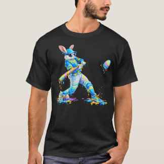 T-shirt Lapin de baseball Tie Dye qui dégouline Lapin de P
