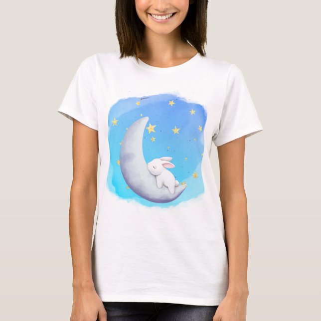 T-shirt Lapin de bonne nuit Lune (Devant)