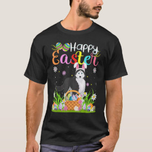 T-shirt Lapin de chasse aux œufs drôle Chien Husky Sibérie
