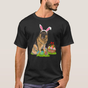T-shirt Lapin de chasse d'oeufs de Pâques drôle de chien B
