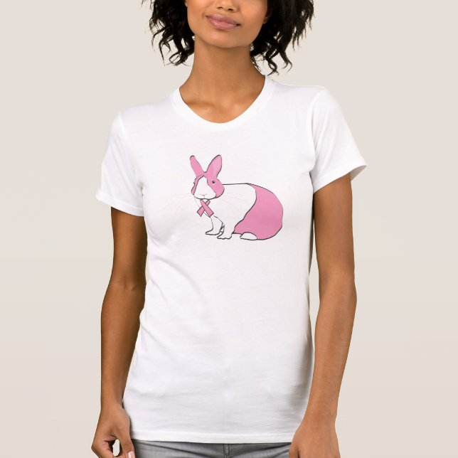 T-SHIRT LAPIN DE CONSCIENCE DE CANCER DU SEIN (Devant)