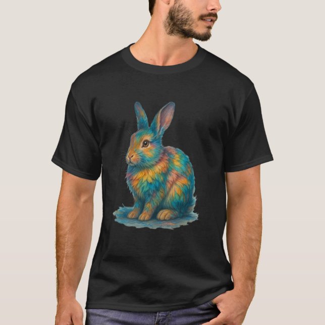 T-shirt Lapin de couleur aquarelle (Devant)
