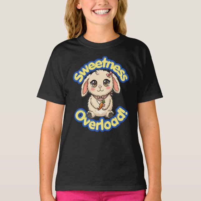 T-shirt Lapin de dessin animé mignon avec excès de douceur (Devant)