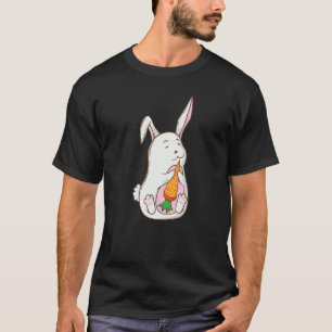 T-shirt Lapin De Lapin Avec Sac D'École Comme Carotte