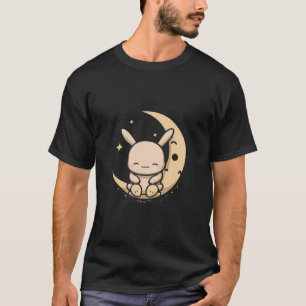 T-shirt Lapin De Lune Assis À Crescent Lune Pâques