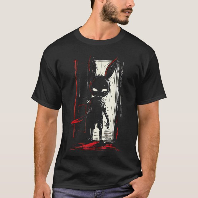 T-shirt Lapin de mal Épouvantable Slasher Porte Créative A (Devant)