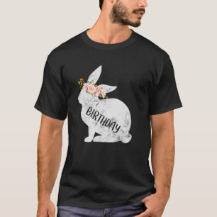 T-shirt Lapin de naissance assorti familial floral lapin d