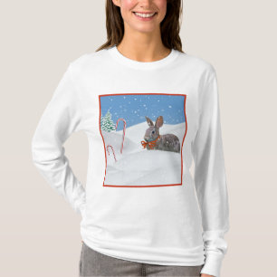 T-shirt Lapin de Noël dans la chemise de neige