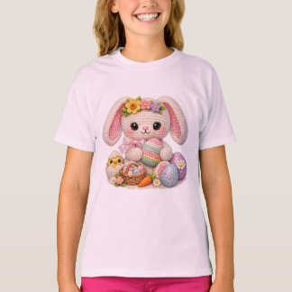 T-shirt Lapin de Pâques adorable avec poussin et œufs en p