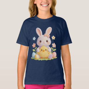 T-shirt Lapin de Pâques adorable et art printanier pastel