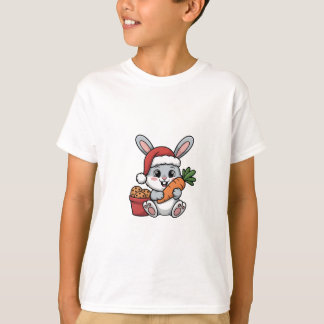 T-shirt Lapin de Pâques Carotte Noël Drôle Mignon Fête