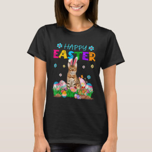 T-shirt Lapin de Pâques Chasse aux Oeufs Chat Bengal Coule