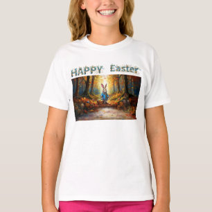 T-shirt Lapin de Pâques Classique avec Panier d'Œufs de Pâ
