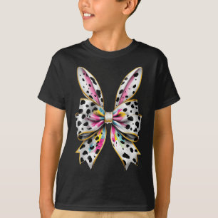 T-shirt Lapin de Pâques Coquette Bow Bonne fille de Pâques