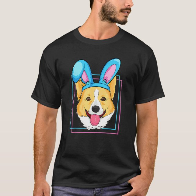T-shirt Lapin de Pâques Corgi Chien Corgi de Pâques (Devant)