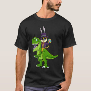 T-shirt Lapin de Pâques de chat à cheval sur Dino Trex Cha