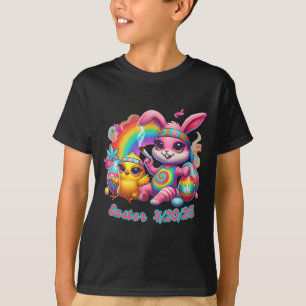 T-shirt Lapin de Pâques drôle et heureux qui fume de l'her