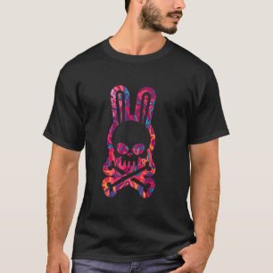 T-shirt Lapin de Pâques drôle Rétro Tie Dye crâne de lapin