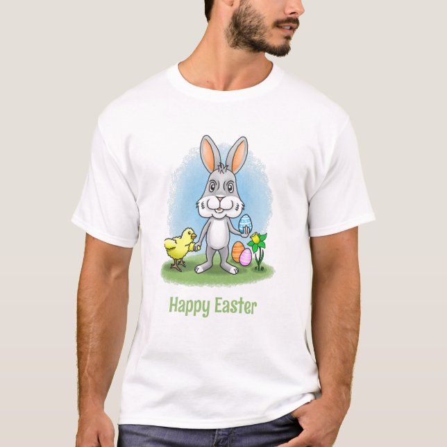 T-shirt lapin de Pâques et la poule (Devant)