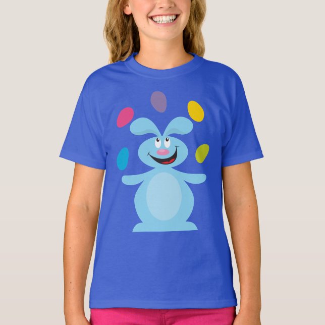T-shirt Lapin de Pâques et oeufs (Devant)