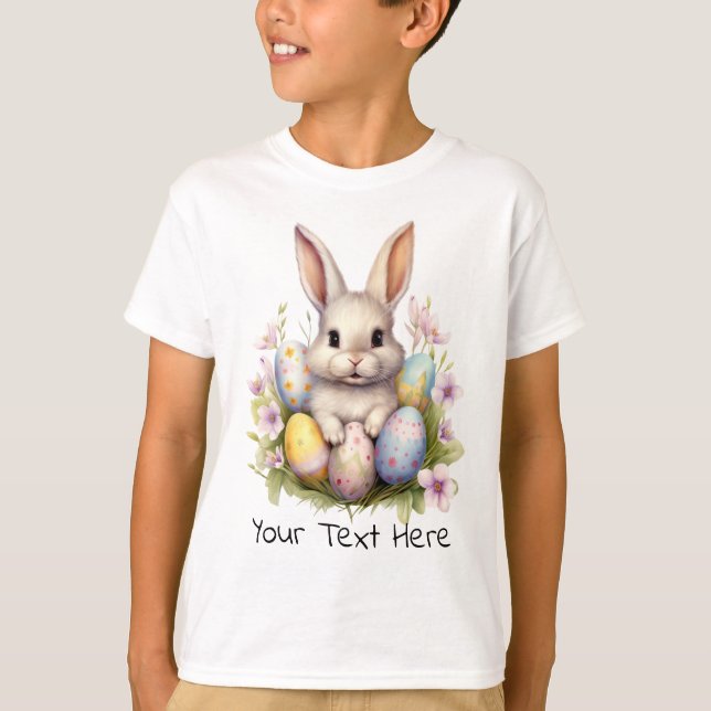 T-shirt Lapin de Pâques et oeufs de Pâques (Devant)