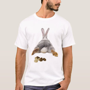 T-shirt Lapin de Pâques Fesses Jelly Bean Caca Brun