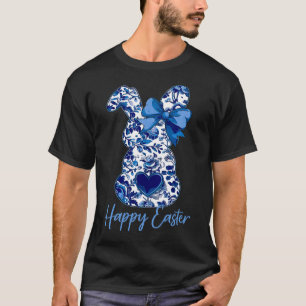T-shirt Lapin de Pâques Floral Chinoiserie Avec Un Joli Nœ