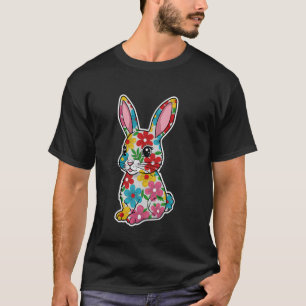 T-shirt Lapin de Pâques Floral Coloré Printemps Mignon 201