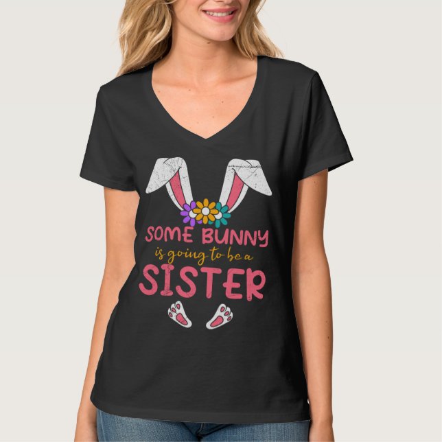T-shirt Lapin de Pâques future Sœur Lapin de bébé de Pâque (Devant)