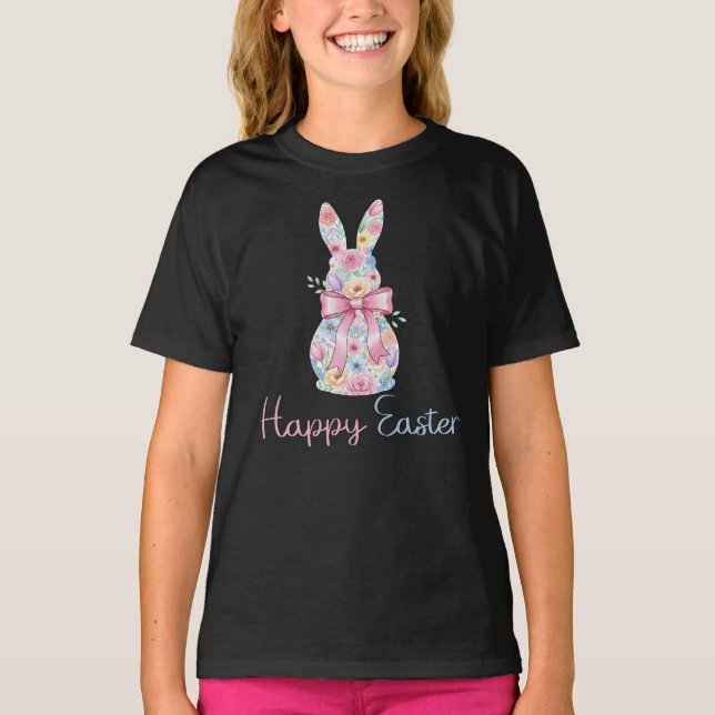 T-shirt Lapin de Pâques heureux (Devant)