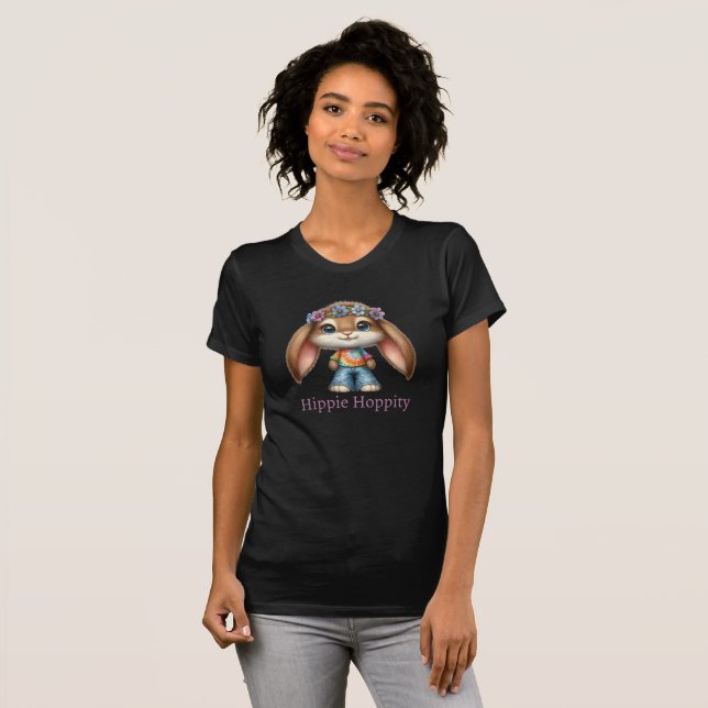 T-shirt Lapin de Pâques - Hippie Hoppity (Devant entier)