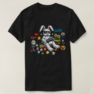 T-shirt Lapin de Pâques Joueur de jeux vidéo Halloween Cad