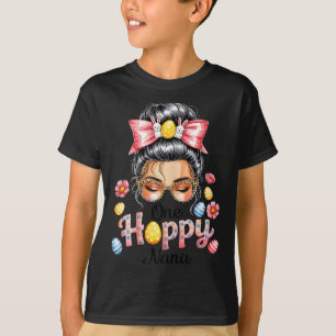T-shirt Lapin de Pâques joyeux Léopard Bun Messy Nana Hopp
