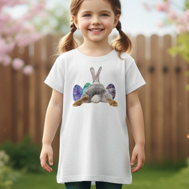 T-Shirt Lapin de Pâques lapin Butt Tail Cute Eggs Girl's (Créateur téléchargé)
