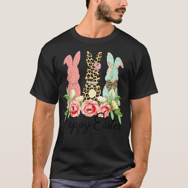 T-shirt Lapin de Pâques Léopard Lapin Dimanche des Rameaux (Devant)