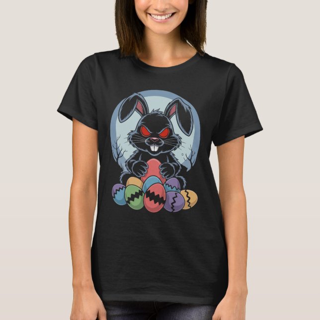 T-shirt Lapin de Pâques méchant épouvantable horreur aux y (Devant)
