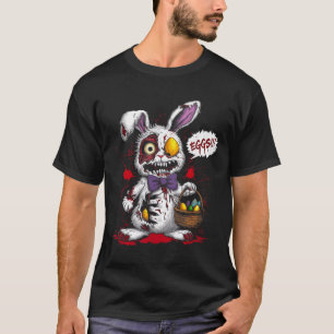 T-shirt Lapin de Pâques méchant zombie Panier d'oeufs Horr
