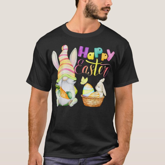 T-shirt Lapin de Pâques Oeufs Chasse Joyeuses Pâques F (Devant)