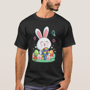 T-shirt Lapin de Pâques Œufs Puzzle de Sensibilisation à l