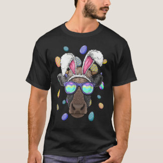 T-shirt Lapin de Pâques oreilles de vache Chasse aux œufs