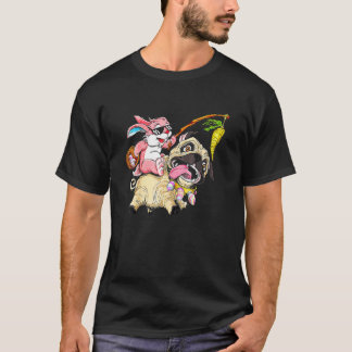 T-shirt Lapin de Pâques Pug Panier de Pâques Œufs