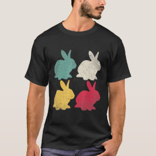 T-shirt Lapin de Pâques Rétro Vintage Hommes Papa Enfants