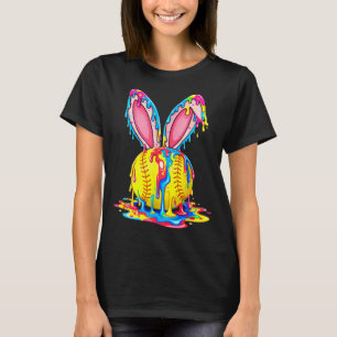 T-shirt lapin de Pâques softball glace dégoulinante sports