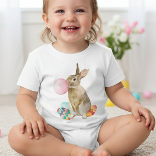 T-Shirt Lapin de Pâques soufflant des œufs de bubble gum