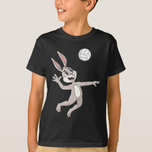 T-shirt Lapin De Pâques Touchant Un Volley Fun Boys Filles