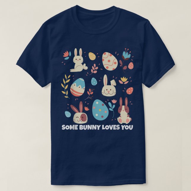 T-shirt Lapin De Pâques, Un Petit Lapin Vous Aime 354  (Design devant)