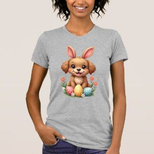 T-shirt Lapin de Pâques Vintage Chien Illustration de chio