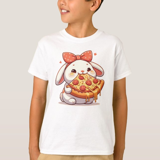 T-shirt Lapin De Pizza Lapin Drôle (Devant)