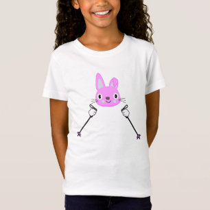 T-Shirt Lapin de ski avec bâtons de ski